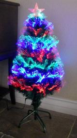 img 4 attached to 🎄 TEKTRUM 36" Artificial Christmas Color Changing Fiber Optic Circular Lights Tree - LED Lighted Star Top - Ideal for Christmas, Holidays, and Parties (TD-SYFT16-14C)