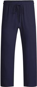 img 2 attached to COOFANDY Men's Elastic Drawstring Trousers 👖 for Sleep & Lounge - Casual Clothing