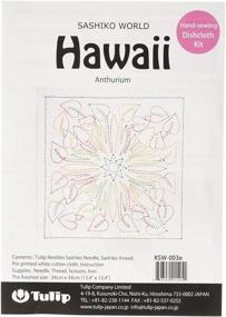 img 1 attached to Sashiko Hawaii Stamped Embroidery Kit Anthurium