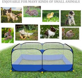 img 1 attached to 🐾 Small Animals Playpen by GABraden - Reptiles Cage, Chicken Run Coop with Breathable Transparent Pet Playpen. Pop Open Outdoor/Indoor Exercise Fence for Portable Yard Fence