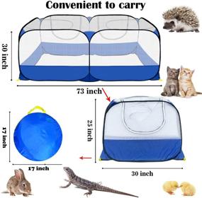 img 2 attached to 🐾 Small Animals Playpen by GABraden - Reptiles Cage, Chicken Run Coop with Breathable Transparent Pet Playpen. Pop Open Outdoor/Indoor Exercise Fence for Portable Yard Fence