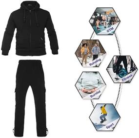 img 1 attached to Спортивный костюм Zusmen для бега с полной молнией