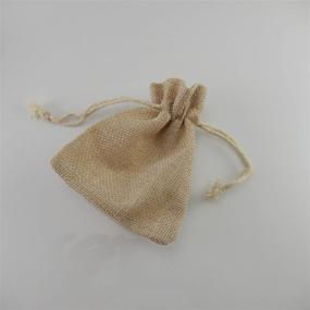 img 3 attached to Natural Burlap Vintage Wedding Drawstring