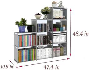 img 3 attached to 📚 Versatile DIY Grey Cube Storage Organizer: Stylish Stackable Bookshelf/Closet Rack for Bedroom, Living Room, and Office