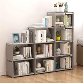 img 4 attached to 📚 Versatile DIY Grey Cube Storage Organizer: Stylish Stackable Bookshelf/Closet Rack for Bedroom, Living Room, and Office