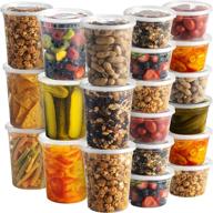 deli food containers with lids - 48 sets of quart (24-32 oz) and pint (24-16 oz) size airtight food storage takeout meal prep containers, including 54 lids, bpa-free, dishwasher and microwave safe логотип