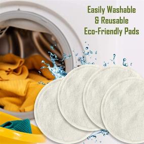 img 1 attached to QALB Reusable Makeup Pads: 100% Organic Bamboo Cotton Rounds for All Skin Types