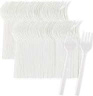 🍴 пластиковые вилочки plasticpro 100-pack disposable white mini для детей, дегустаций, фруктов, тортов и десертов логотип