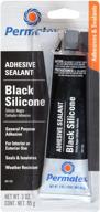 🔧 permatex 81158 black silicone adhesive sealant, 3 oz. tube, single pack logo