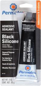 img 1 attached to 🔧 Permatex 81158 Black Silicone Adhesive Sealant, 3 oz. Tube, Single Pack
