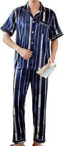 img 4 attached to 🍍 Pineapple Men's Pajamas: Stylish Button Sleepwear and Nightwear