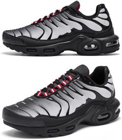 img 4 attached to BinGoDug Sneakers Basketball Athletics Trainers，Black Men's Shoes and Athletic