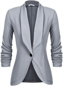 img 3 attached to Beyove Womens Stretch Gathered Sleeve Women's Clothing and Suiting & Blazers