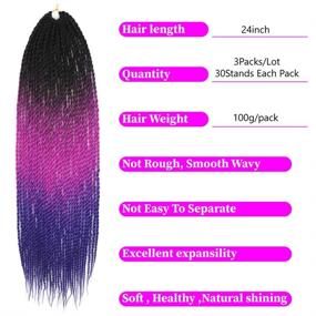 img 2 attached to Senegalese Extensions Synthetic 30Strands Black Purple Blue