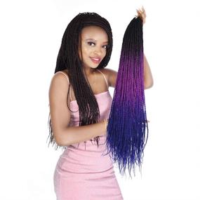 img 3 attached to Senegalese Extensions Synthetic 30Strands Black Purple Blue