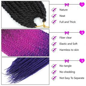 img 1 attached to Senegalese Extensions Synthetic 30Strands Black Purple Blue