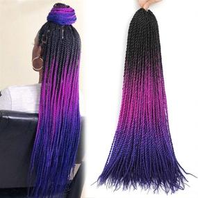 img 4 attached to Senegalese Extensions Synthetic 30Strands Black Purple Blue