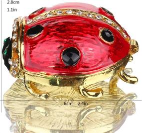 img 3 attached to Luxurious Hand-Painted Ladybug Trinket Box Embellished with Enamel and Sparkling Rhinestones: A Perfect Jewelry Trinket Box