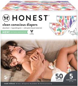 img 4 attached to 🏻 The Honest Company Super Club Box: Clean Conscious Diapers, Wingin' It + Painted Feathers, Size 5, 50 Count (Packaging + Print May Vary)
