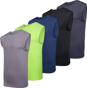 img 4 attached to Sleeveless Performance Basketball Bodybuilding Undershirt Outdoor Recreation