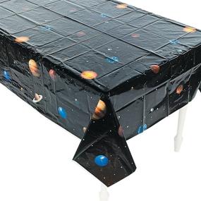 img 1 attached to Durable Plastic Outer Space Table Cover: Add Cosmic Flair to Your Party