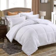 🛏️ juwenin full/queen down alternative comforter, duvet insert - all season medium weight, pure white logo