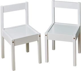 img 4 attached to 🪑 Amazon Basics Kids Chair Set with Writable and Erasable Seat Top, White, 19.9-Inch, 2-Pack