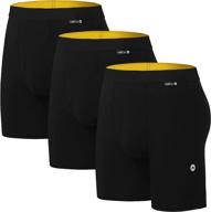 🩲 wander mens cotton underwear 3-pack: breathable open fly boxer briefs - 6 inch versatility! logo