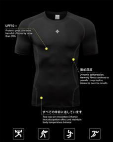 img 2 attached to 👕 Milin Naco Men's Short Sleeve Compression T-Shirt, Cool Dry Baselayer Tops, Pack of 3 - Enhance Your Performance and Comfort