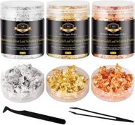 chmi gold foil flakes: enhance your resin, jewelry, crafts, and nails with imitation metallic leaf - gold, silver, copper options! logo