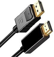 🔌 6ft gold-plated displayport to hdmi hdtv cable - male to male adapter for dell, hp, asus, etc. - supports 1080p video and audio logo