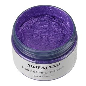 img 2 attached to Hair Color Wax Cream - Temporary Hairstyle Clay for Instant Colored Effects - Styling Mud Dye Cream for Men and Women - 120g (Purple)