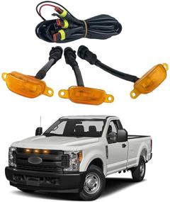 img 4 attached to 🔦 Bona Grille Lights - 3 Pack Amber Lens, LED Yellow Lights for 2004-2019 Ford F150 F250 F350 Raptor Grille (Amber Lens)