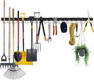 🔧 maximize garage space with 64 inch adjustable storage system - wall mount garage tool organizer for rakes, brooms, and yard tools logo