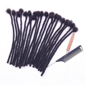 img 3 attached to 🧿 JISHENG 100 Strands Dreadlock Extensions: Human Hair Loc Extensions for Permanent, Handmade Locs - 10 inch Length, 0.6cm Diameter
