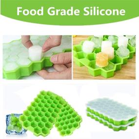 img 1 attached to ❄️ Ice Cubes Silicone 2 Pack - Flexible Mini Ice Cube Trays, 74-Ice Trays For Freezer - BPA Free - Green-2Pack