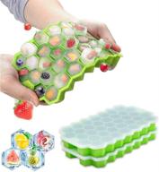 ❄️ ice cubes silicone 2 pack - flexible mini ice cube trays, 74-ice trays for freezer - bpa free - green-2pack logo