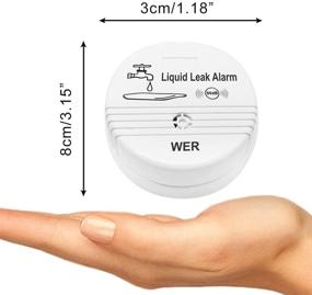img 3 attached to Protect Your Belongings with Wireless Water Leak Sensor Alarm - WER 90db Loud Buzzer, Longer Alarm Detection (Battery Not Included)