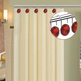 img 2 attached to 💎 YUYIKES Diamond Shape Shower Curtain Hooks: Elegant Acrylic Rhinestone Bling Bath Set (12 Rings)