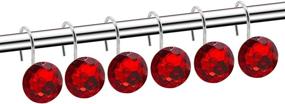 img 3 attached to 💎 YUYIKES Diamond Shape Shower Curtain Hooks: Elegant Acrylic Rhinestone Bling Bath Set (12 Rings)