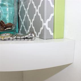 img 2 attached to 🔲 InPlace Shelving 0191806: Sleek White Floating Corner Wall Shelf - Space-Saving and Stylish