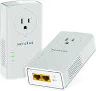 💨 high-speed netgear powerline adapter kit with extra outlet - 2000 mbps, passthrough, 2 gigabit ethernet ports (plp2000-100pas) logo