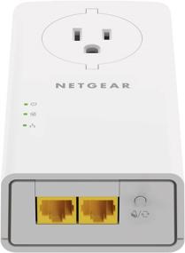 img 2 attached to 💨 High-Speed NETGEAR Powerline Adapter Kit with Extra Outlet - 2000 Mbps, Passthrough, 2 Gigabit Ethernet Ports (PLP2000-100PAS)