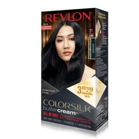 img 1 attached to 🔵 Revlon Luxurious Colorsilk Buttercream Blue Black Hair Dye