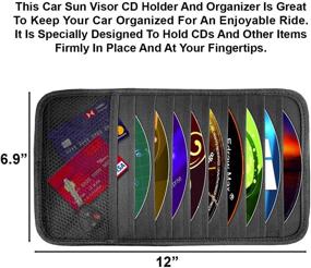 img 2 attached to 🚗Держатель для CD-дисков и органайзер для автомобиля Lebogner Sun Visor | Автомобильные аксессуары для салона: Кейс для хранения 10 карманов для CD и DVD, держатель регистрации, документов и билетов. Органайзер для хранения личных вещей