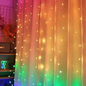 img 2 attached to 🌈 Twinkle Fairy Rainbow Curtain Lights: 280 LEDs, 8 Modes, USB Plug-in, Perfect for Indoor Outdoor DIY Party Garden Home Festival Holiday Decorations