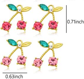 img 3 attached to 🍒 FatCat Wall Graphics 16-Piece Cherry Fruit Charm Pendants for DIY Jewelry Making: Perfect for Girls & Women's Necklace and Earrings