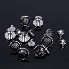 img 3 attached to 🔩 Wavy Round Flat Studs and Spikes Metal ScrewBack - Silver, 8mm x 12mm, 100 PCS by eART: Perfect for Leathercraft Punk DIY Projects