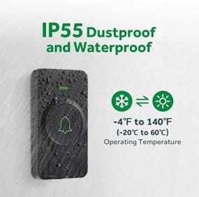 img 2 attached to 🔔 AVANTEK Mini Waterproof Wireless Doorbell: 1000ft Range, 52 Melodies, LED Flash, 5 Volume Levels