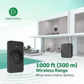 img 1 attached to 🔔 AVANTEK Mini Waterproof Wireless Doorbell: 1000ft Range, 52 Melodies, LED Flash, 5 Volume Levels